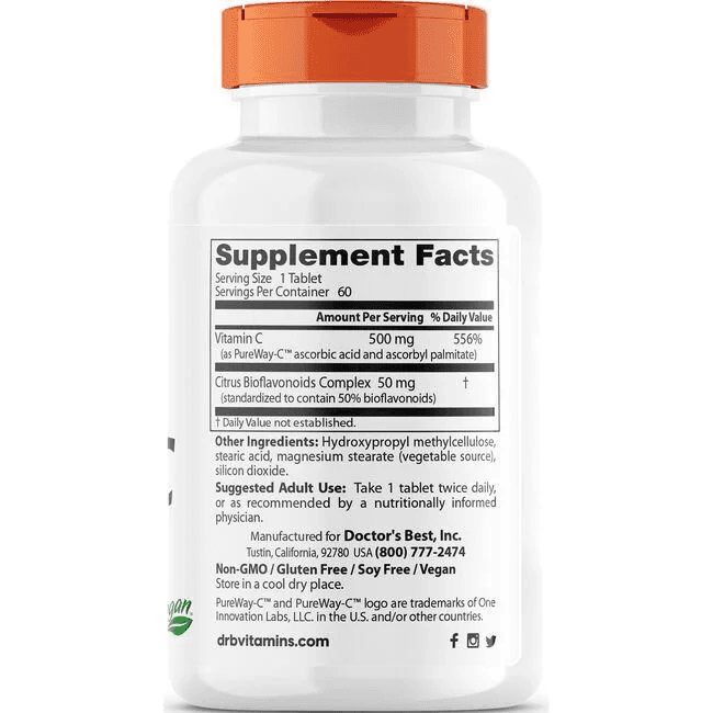 vitanetshop - DB165 -  PureWay-C 1,000 mg w/Bioflavonoids (60 Tabs, 1000mg)  - back