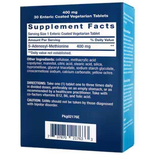 vitanetshop - LE02176 - SAMe (30 Tabs, 400mg) - back