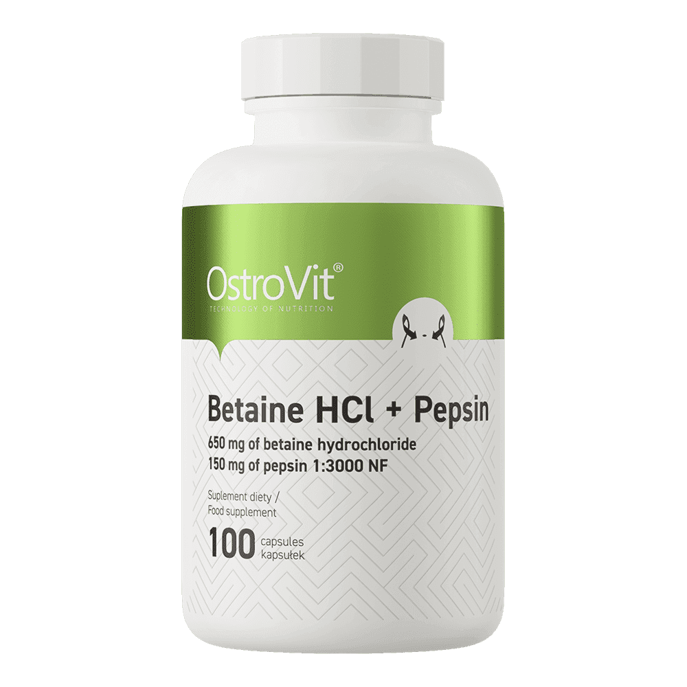 vitanetshop - OS26276 -  Betaine HCl Hydrochloric Acid with Pepsin (100 Caps) - 1