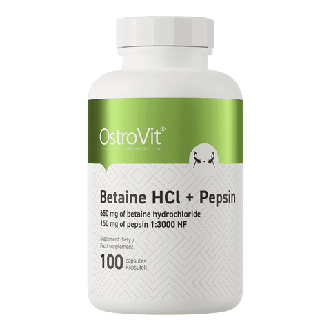 Betaine HCl Hydrochloric Acid with Pepsin (100 Caps)
