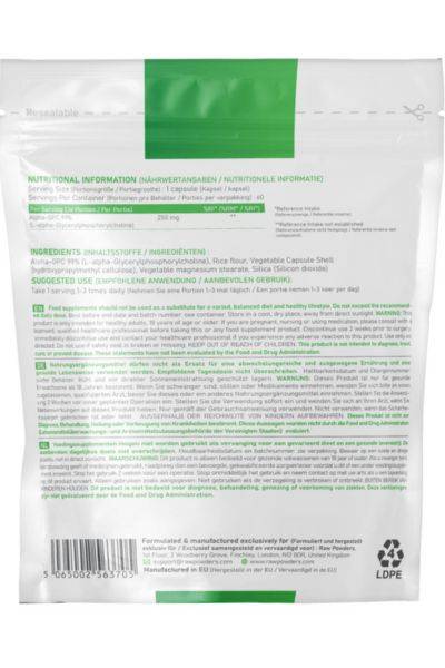 vitanetshop - RW1087 - Alpha GPC (60 V-Caps, 250mg ) - label