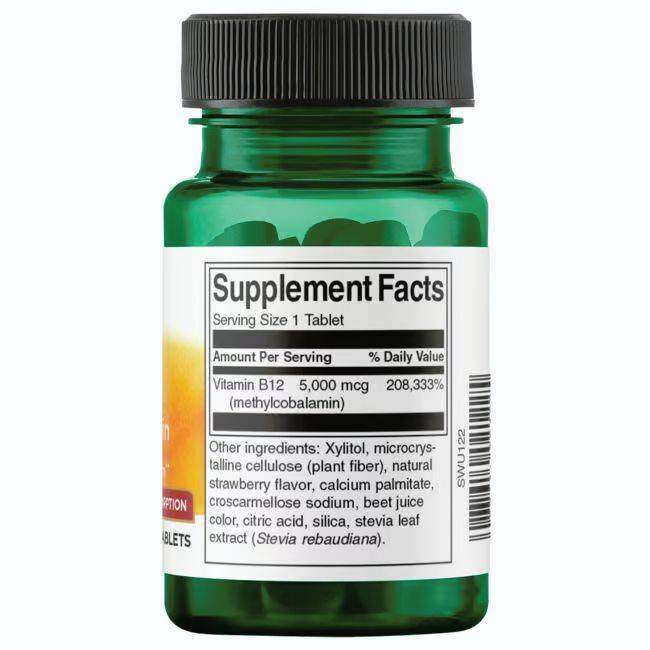 vitanetshop - SWU122 -  Vitamin B-12 Methylcobalamin - back