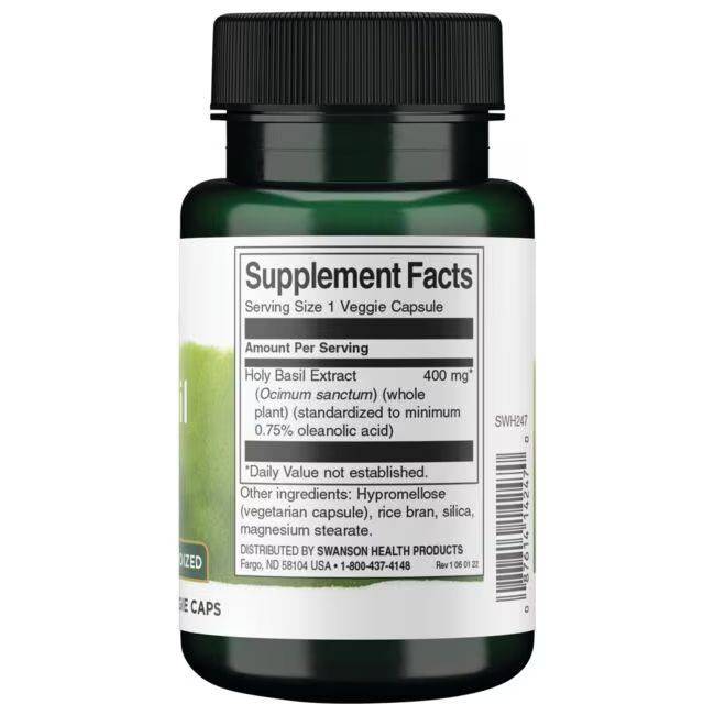 vitanetshop - SWH247 - Holy Basil Extract (60 capsules) - label